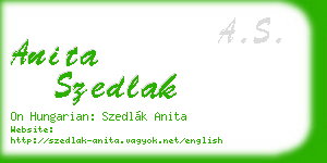 anita szedlak business card